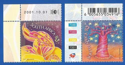 RSA-2001-MNH-Set-SACC1449-1450-Christmas 2001-Thematic-Christmas
