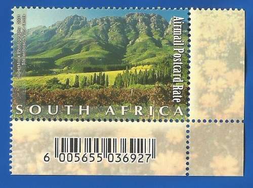 RSA-2001-MNH-SACC1443-South African Natural Wonders-Thematic-Places of Interest-Flora-Wine Lands
