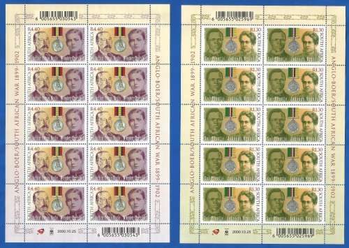 RSA-2000-MNH-Sheetlets-SACC1291-1292-Anglo Boer/South African War-Thematic-Symbol-Famous People