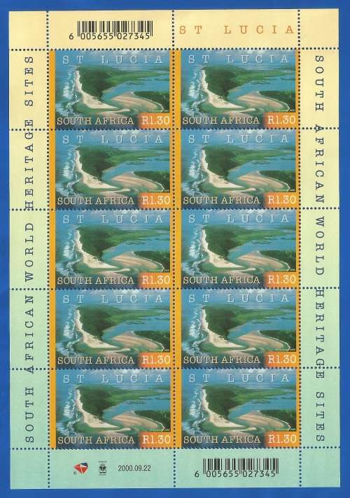 RSA-2000-MNH-Sheetlets-SACC1286-1288-South African World Heritage Sites-Thematic-Places of Interest