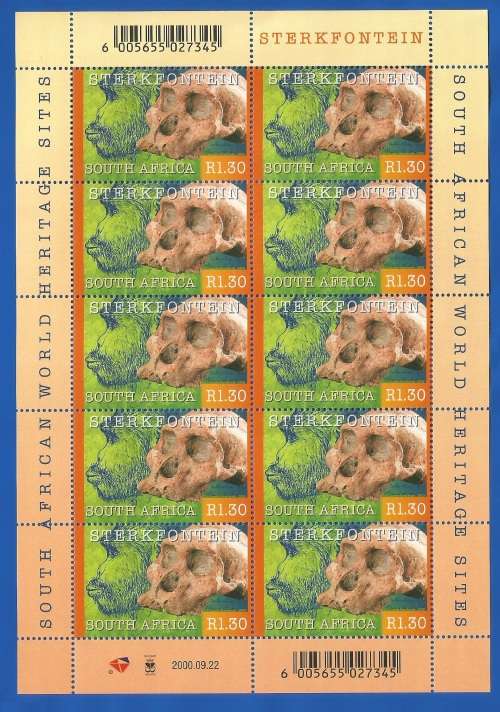 RSA-2000-MNH-Sheetlets-SACC1286-1288-South African World Heritage Sites-Thematic-Places of Interest
