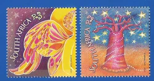 RSA-2001-MNH-SACC1449-1450-Christmas 2001-Thematic-Christmas