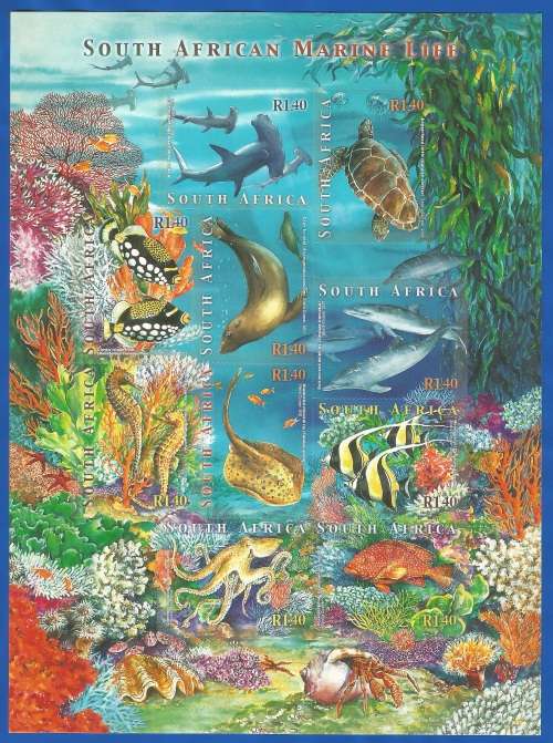 RSA-2001-MNH-SACC1465-South African Marine Life-Sheetlet-Thematic-Fauna-Marine Life-Fish