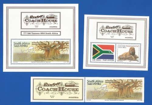 RSA-1997-MNH-M/S-SACC999-1000-1060-Agatha Coach House-Thematic-Flora-Tree-Fauna-Lion