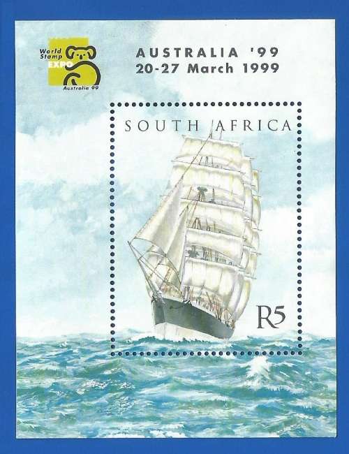 RSA-1999-MNH-M/S-SACC1192-Australia 1999 World Stamp Exhibition Expo-Thematic-Transport-Boat