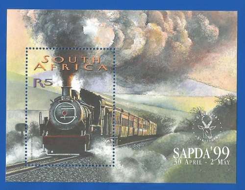RSA-1999-MNH-M/S-SACC1195-SAPDA 1999-Thematic-Transport-Train-Steam Engine