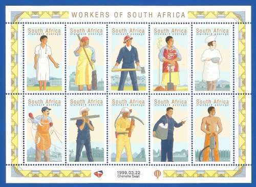 RSA-1999-MNH-Sheetlet-SACC1206-Worker`s Day-Thematic-People-Worker`s