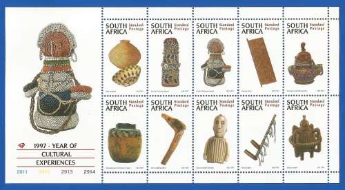 RSA-1997-MNH-Sheetlet-SACC1030-Year of Cultural Experiences-Thematic-Culture-Craft-Art