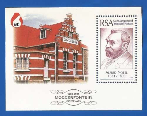 RSA-1996-MNH-M/S-SACC992-Modderfontein Centenary-Thematic-Famous Person