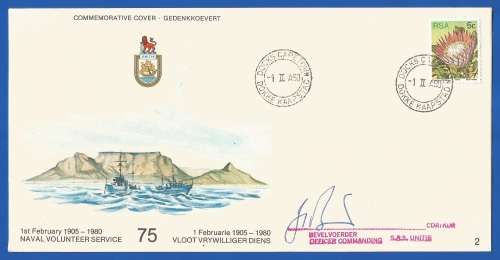 RSA-S A Navy-FDC-Cover No2-No 579/5000-Naval Volunteer Service-Signed-Thematic-Flora-Navy