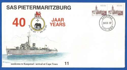 RSA-SA Navy-1987-FDC-Cover No11-No 2277/5000-SAS Pietermaritzburg-Thematic-Buildings-Navy