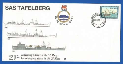 RSA-SA Navy-1988-FDC-Cover No13-No 2489/5000-SAS Tafelberg-Thematic-Boat-Navy