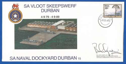 RSA-SA Navy-1989-FDC-Cover No15-No 0905/5000-SA Naval Dockyard Durban-Signed-Thematic-Flora-Navy