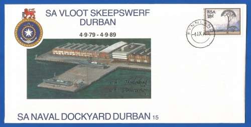 RSA-SA Navy-1989-FDC-Cover No15-No 2521/5000-SA Naval Dockyard Durban-Thematic-Flora-Navy