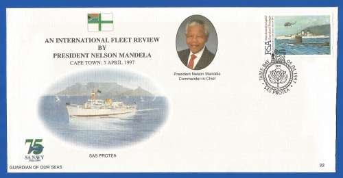 RSA-1997-FDC-22-No0559/2069/1966/1956/3000-An International Fleet Review by President Nelson Mandela