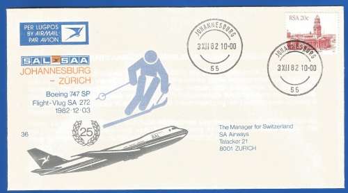 RSA-SAA-FDC-No36-1982-Johannesburg-Zurich-Thematic-Airways-Building