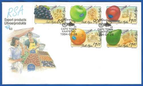RSA-1994-FDC-Cover-SACC853-857-NO-6.3-Export Fruits-Thematic-Fruits