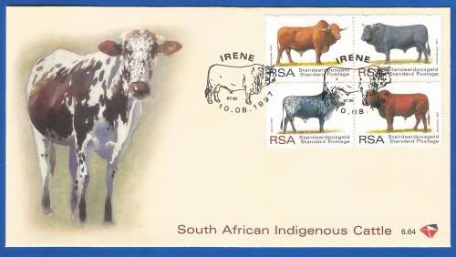 RSA-1997-FDC-SACC1056-1059-NO-6.64-South African Indigenous Cattle-Thematic-Fauna-Cattle