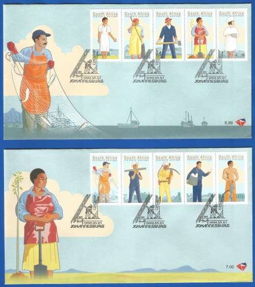 RSA-1999-FDC-Cover-SACC1196-1205-No 6.99-7.00-Worker`s Day-Thematic-People-Worker`s