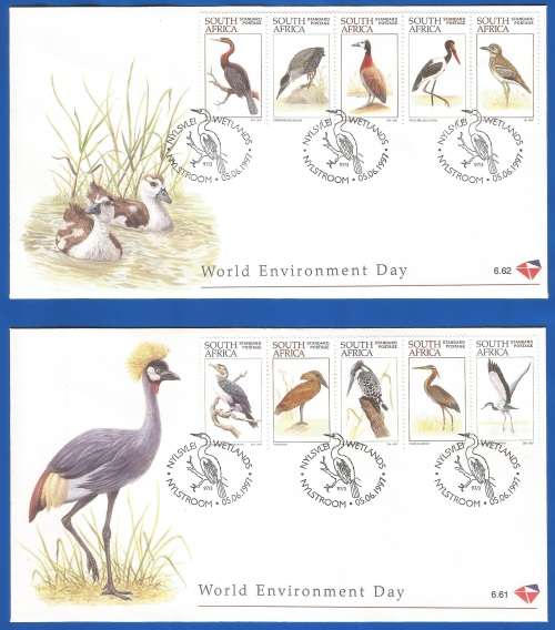 RSA-1997-FDC-Cover-SACC1033-1042-No6.61-6.62-World Environment Day-Thematic-Fauna-Birds