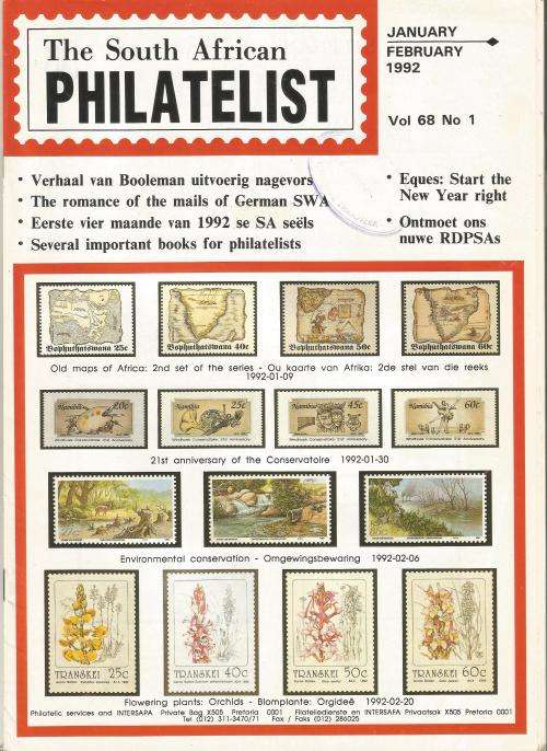 The South African Philatelist Magazine-Jan/Feb-1992-Vol 68 No1- Pg1-32(Magazine was folded in Half)