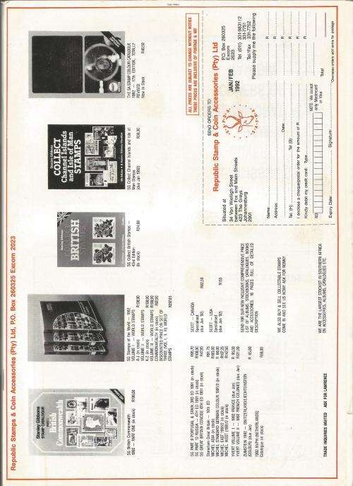 The South African Philatelist Magazine-Jan/Feb-1992-Vol 68 No1- Pg1-32(Magazine was folded in Half)
