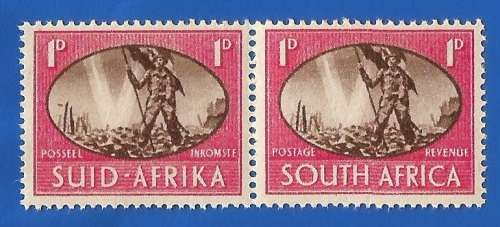 Union of South Africa SACC107 Victory -MNH-Thematic- Variety, left stamp left side of barb wire