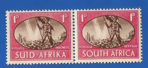 Union of SA SACC107 Victory -MNH- Variety Va red spot on R of Africa. Left leg of V