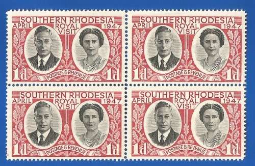 Southern Rhodesia-MNH-1947-Royal Visit-1d-Thematic-Royal Family-King-Queen