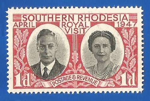Southern Rhodesia-MNH-1947-Royal Visit-1d-Thematic-Royal Family-King-Queen