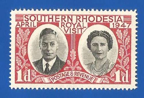 Southern Rhodesia-MNH-1947-Royal Visit-1d-Thematic-Royal Family-King-Queen