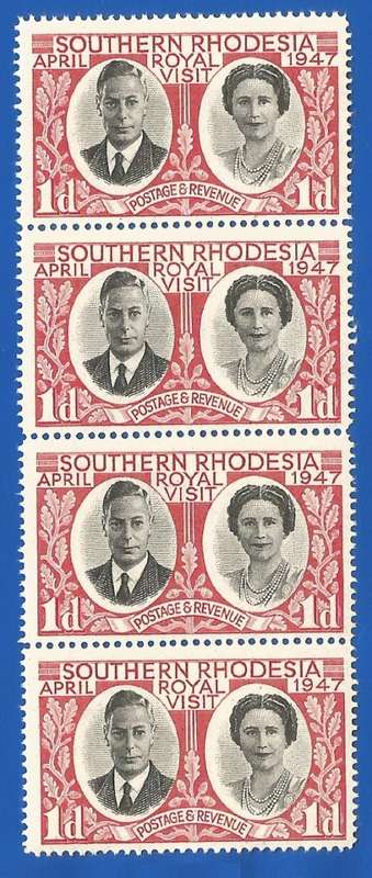 Southern Rhodesia-MNH-1947-Royal Visit-1d-Thematic-Royal Family-King-Queen