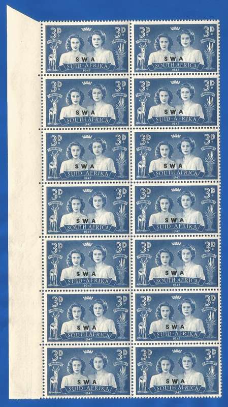 SWA SACC164 Royal visit -MNH-1947-3d-Thematic-Royal Family-Queen-Shift of Overprint