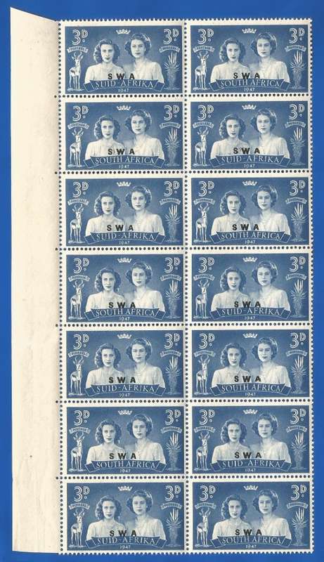 SWA SACC164 Royal visit -MNH-1947-3d-Thematic-Royal Family-Queen-Shift of overprint