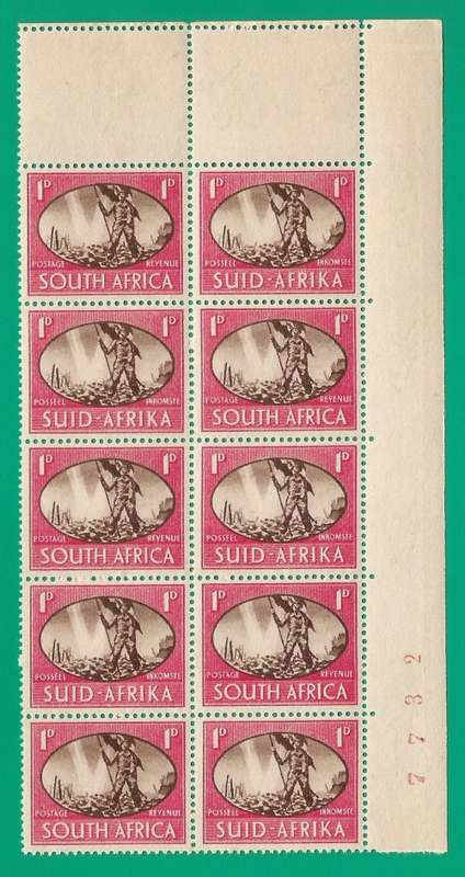 Union of South Africa SACC107 Va Vc Victory Sheet Number - MNH- Thematic- Symbol- Scenery