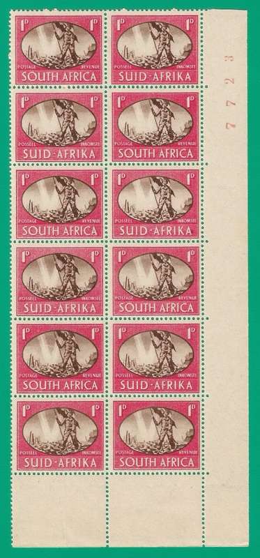 Union of South Africa SACC107 Victory Sheet Number - MNH- Thematic- Symbol- Scenery