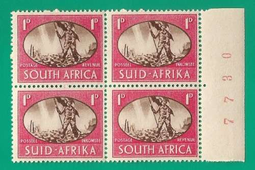 Union of South Africa SACC107 Victory Sheet Number - MNH- Thematic- Symbol- Scenery