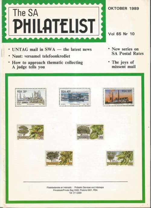 The SA Philatelist Magazine-Oct-1989-Vol 65 No10- Pg241-264(Magazine was folded in Half)