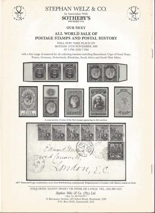 The SA Philatelist Magazine-Oct-1989-Vol 65 No10- Pg241-264(Magazine was folded in Half)