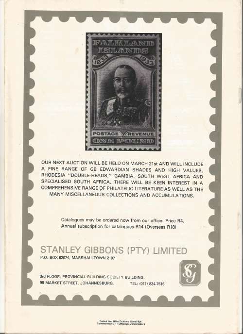 SA Philatelist Magazine-Jan-1985-Vol 61 No1- Pg1-28(Magazine was folded in half)