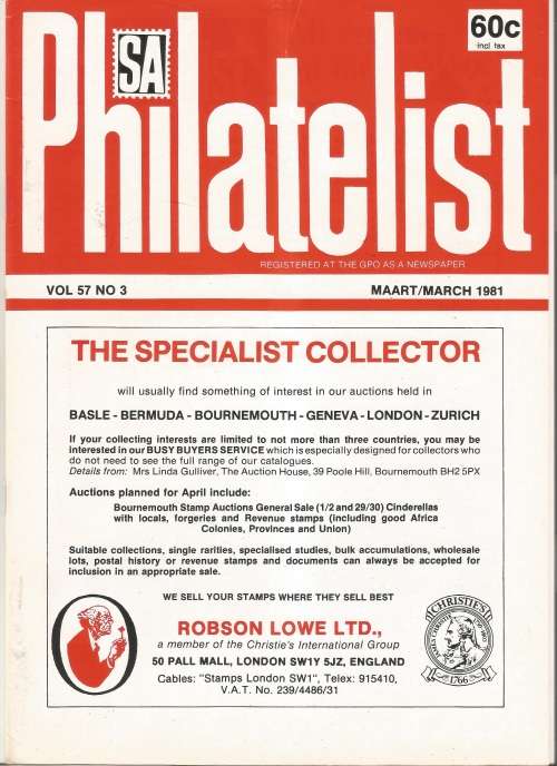 SA Philatelist Magazine-March-1981-Vol 57 No3-Pg73-104(Magazine was Folded in Half)