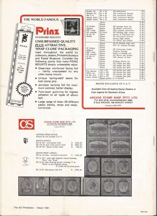 SA Philatelist Magazine-March-1981-Vol 57 No3-Pg73-104(Magazine was Folded in Half)