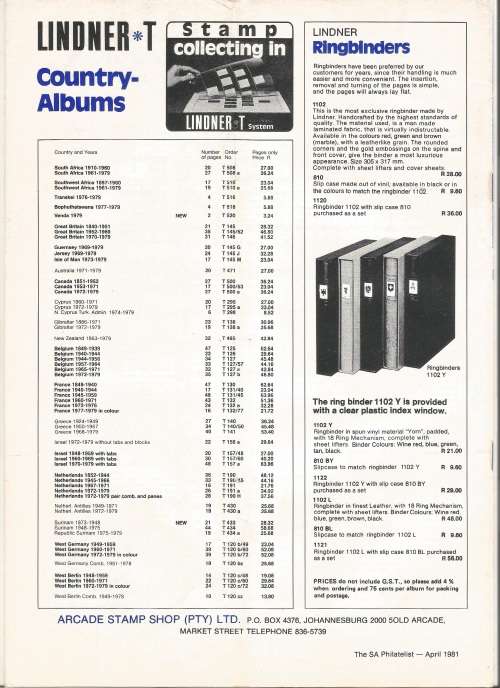 SA Philatelist Magazine-April-1981-Vol 57 No4-Pg105-132(Magazine was Folded in Half)