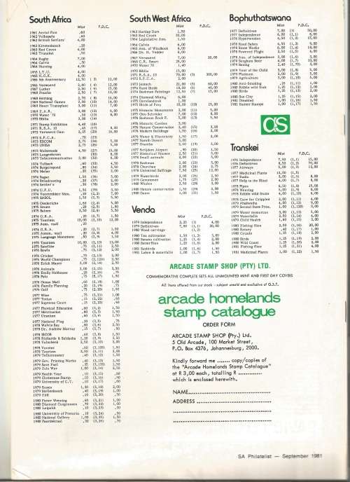 SA Philatelist Magazine-Sept-1981-Vol 57 No9-Pg273-312(Magazine was Folded in Half)