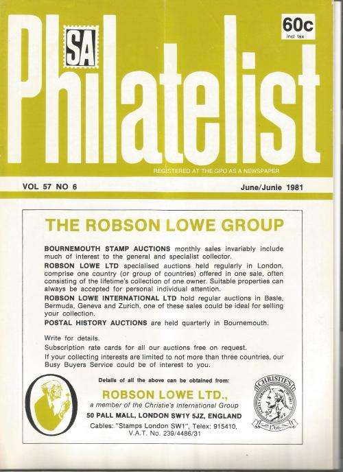 SA Philatelist Magazine-June-1981-Vol 57 No6-Pg169-204(Magazine was Folded in Half)