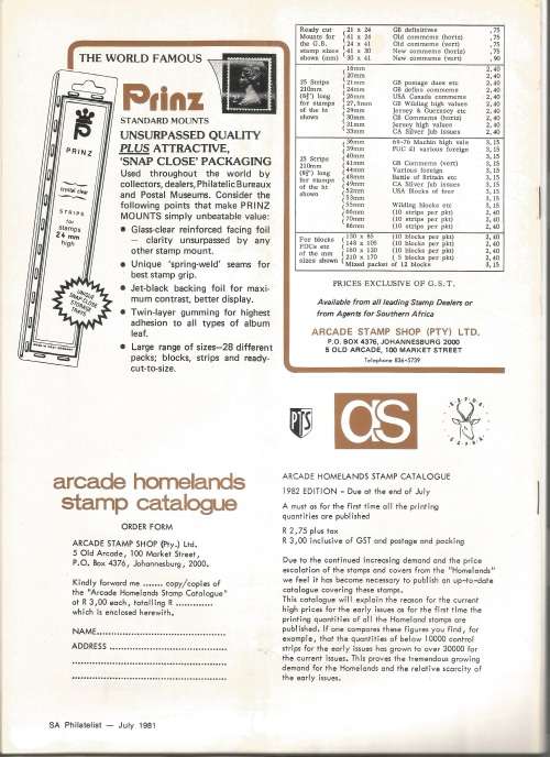 SA Philatelist Magazine-July-1981-Vol 57 No7-Pg205-236(Magazine was Folded in Half)