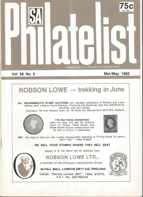 SA Philatelist Magazine-May-1982-Vol 58 No5-Pg145-176(Magazine was Folded in Half)