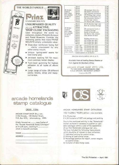 SA Philatelist Magazine-May-1982-Vol 58 No5-Pg145-176(Magazine was Folded in Half)