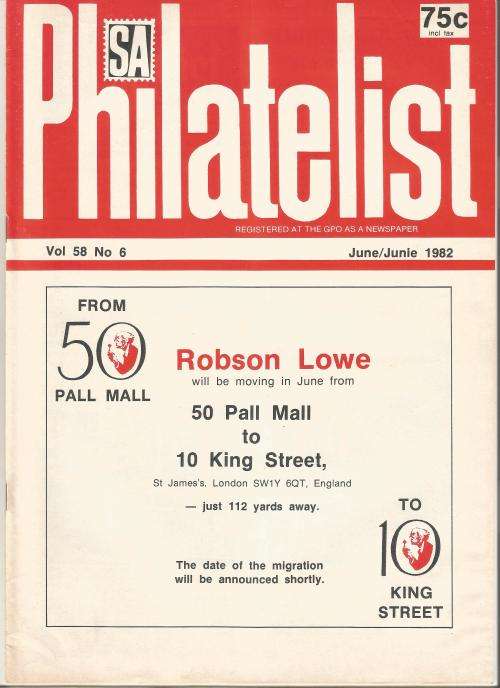 SA Philatelist Magazine-June-1982-Vol 58 No6-Pg177-216(Magazine was Folded in Half)