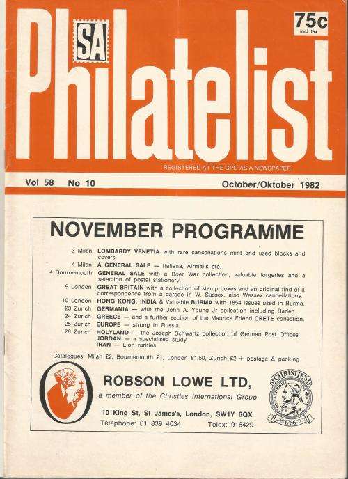 SA Philatelist Magazine-Oct-1982-Vol 58 No10-Pg309-340(Magazine was Folded in Half)